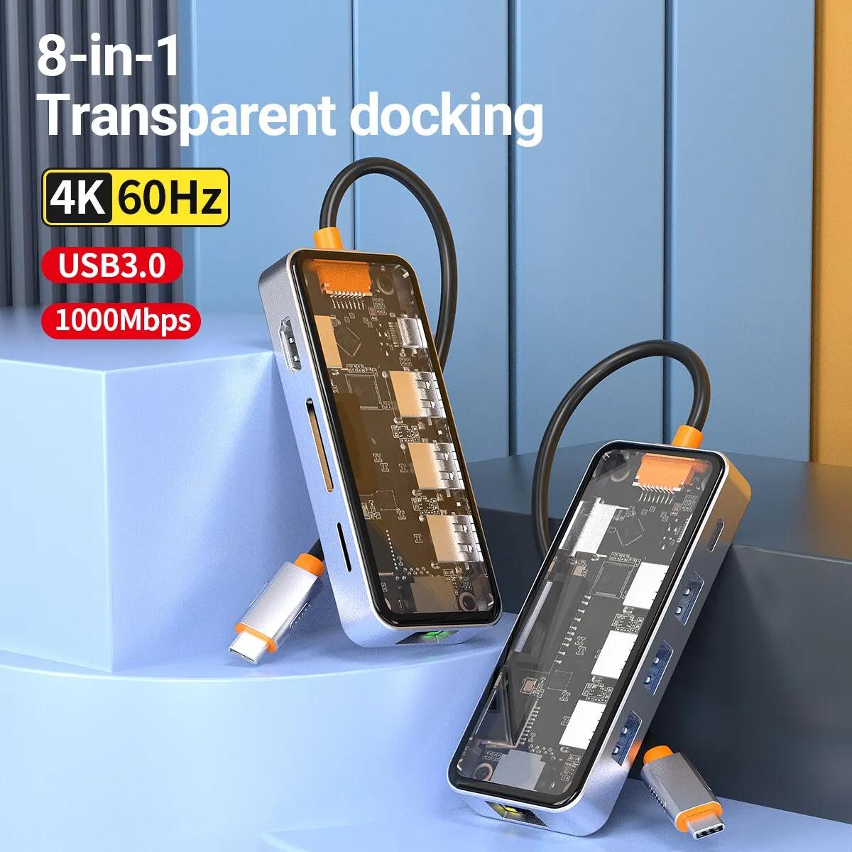  C Ÿ ŷ ̼, USB C , 4K HDMI , 100W PD, USB 3.0 ,RJ45 1000M,SD/TF , ޴ ƮϿ, 8  1